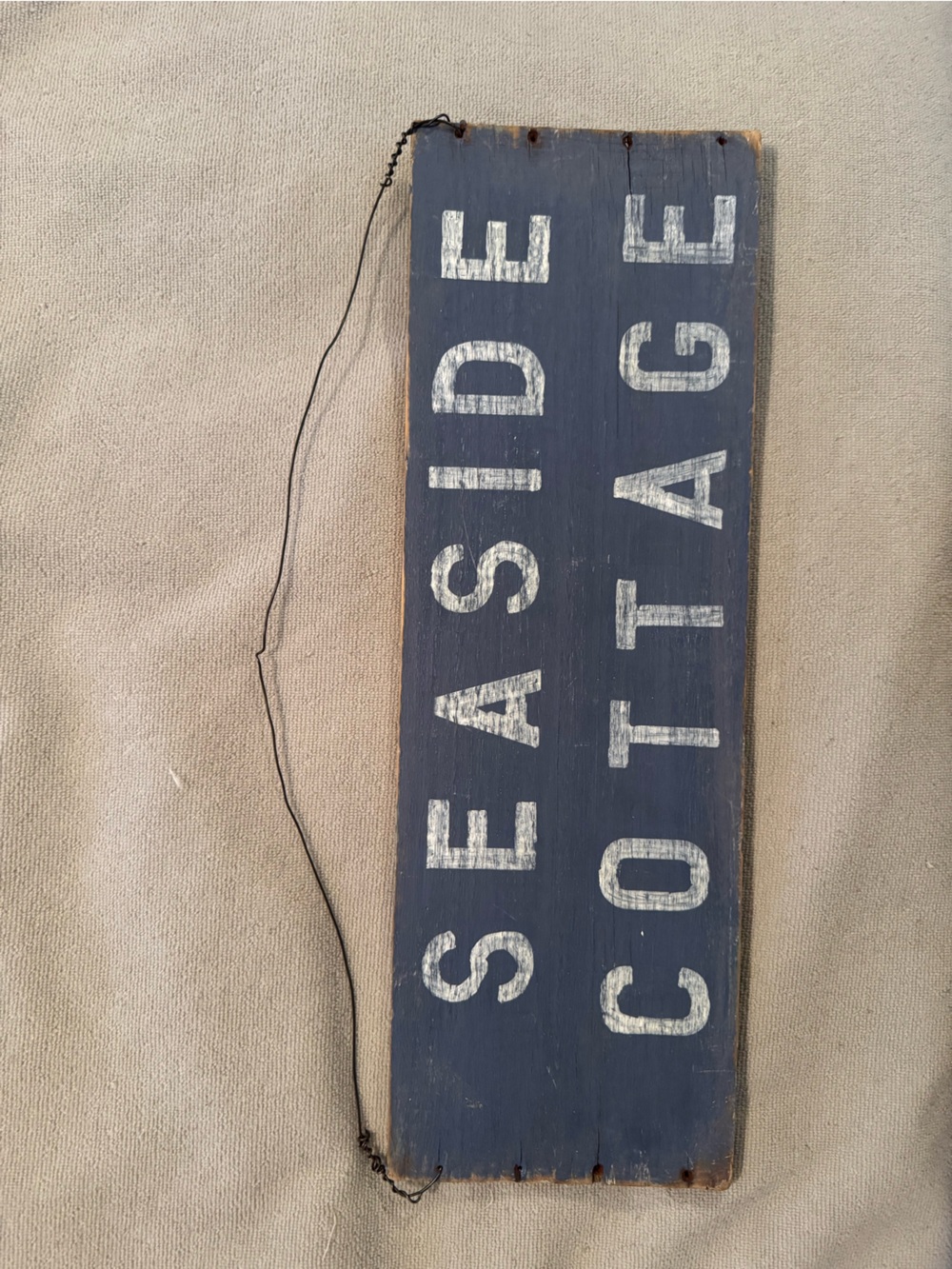 Seaside Cottage Rustic Wood Wall Sign - Navy and White. It’s So Quant🌞🎼🦉🏡